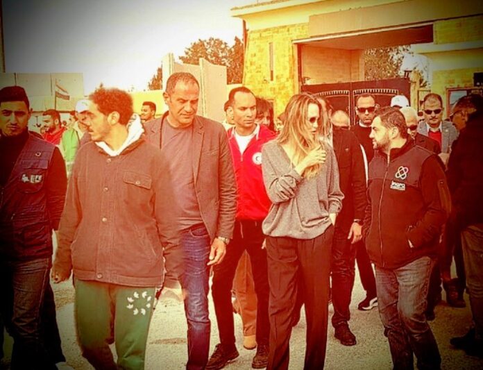 Angelina Jolie visits Egyptian side of Rafah crossing to Gaza